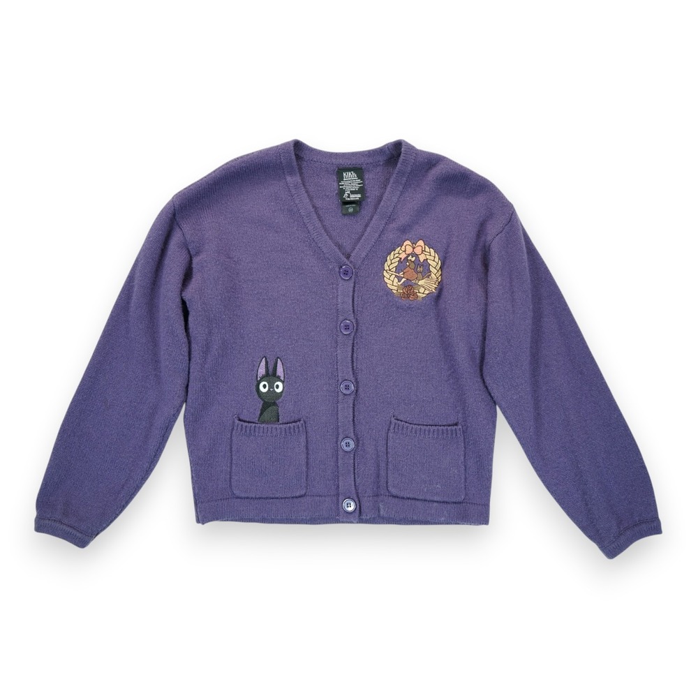 Kiki's Delivery Service Cardigan Sweater Women's Size S/M Studio Ghibli Purple